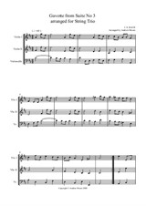 Gavotte from Suite No.3 arranged for String Trio