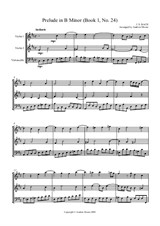 Prelude in B Minor arranged for String Trio