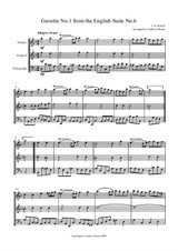 Gavotte No.1 from English Suite No.6 arranged for String Trio